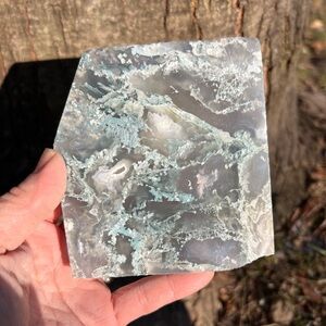 Moss (6) agate slab width stand | crystal